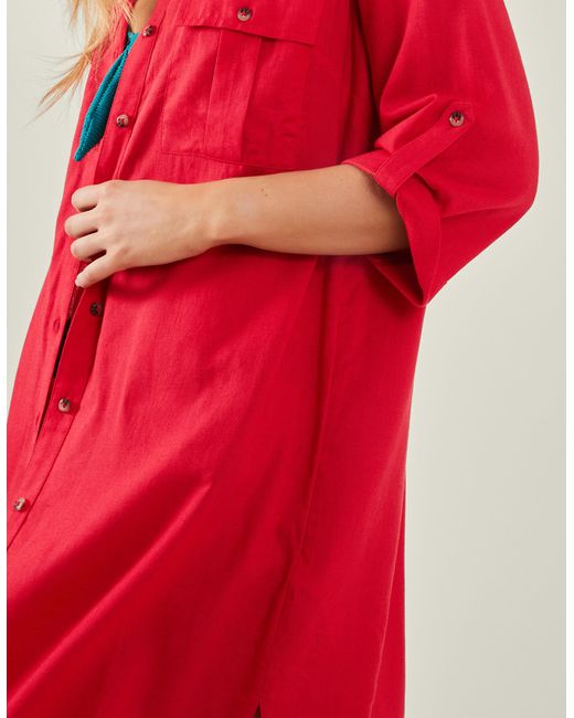 Accessorize Women's Beach Shirt Red
