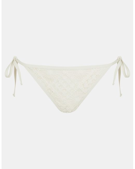 Accessorize Natural Crochet Tie Side Bikini Bottoms