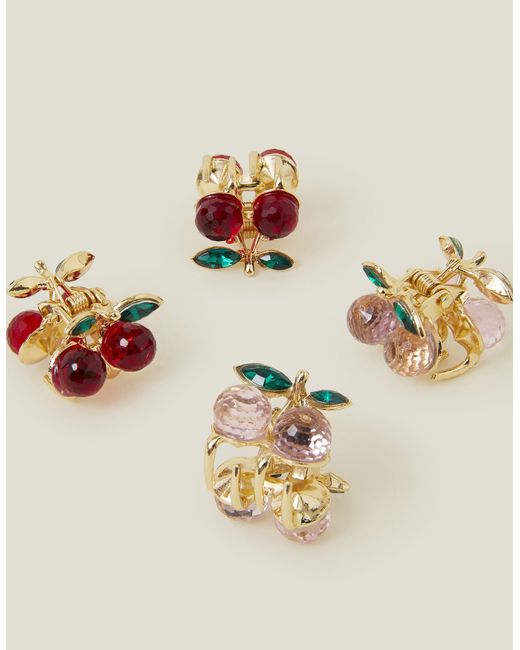 Accessorize White 4-Pack Cherry Gem Claw Clip