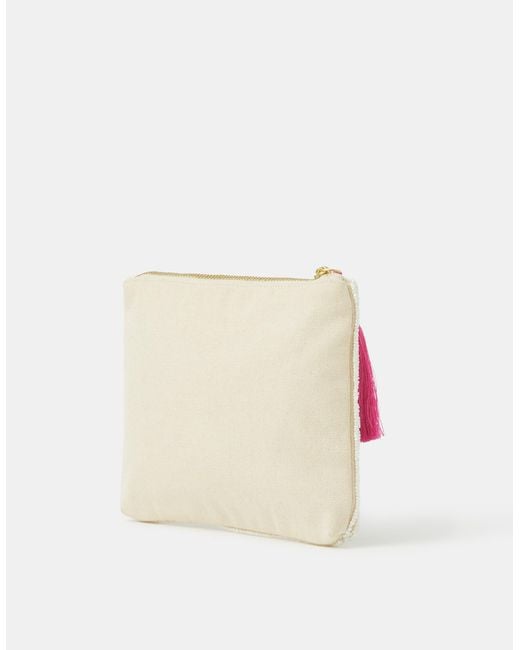 Accessorize Red Floral Beaded Pouch