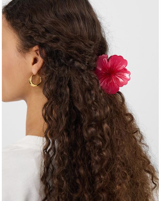 Accessorize White 3-Pack Hibiscus Flower Claw Clips