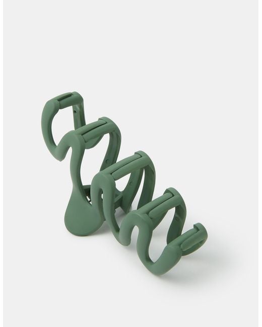 Accessorize Green Large Wiggle Matte Claw Clip