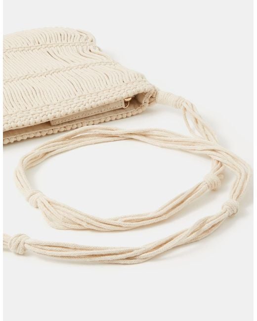 Accessorize Natural Macramé Crossbody Bag