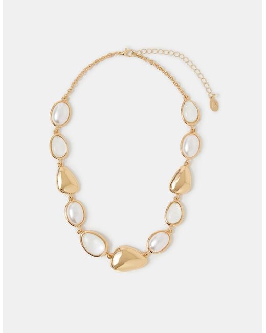 Accessorize Natural Pearl Stone Collar Necklace