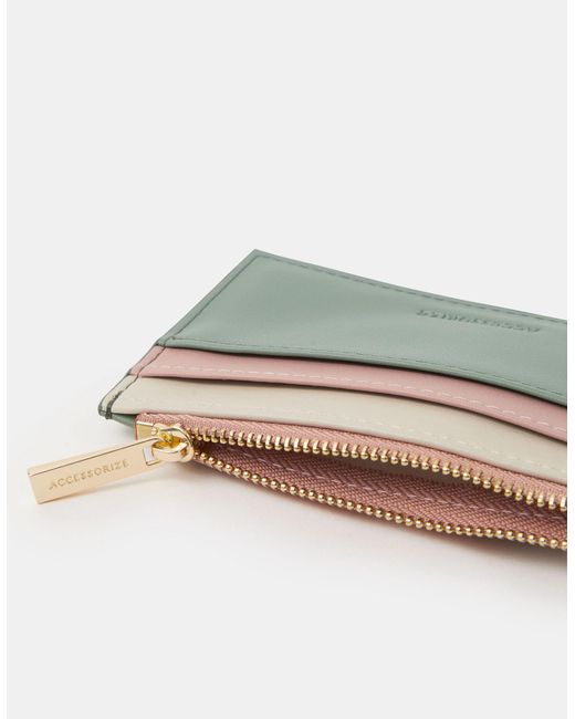 Accessorize Green Colourblock Card Holder