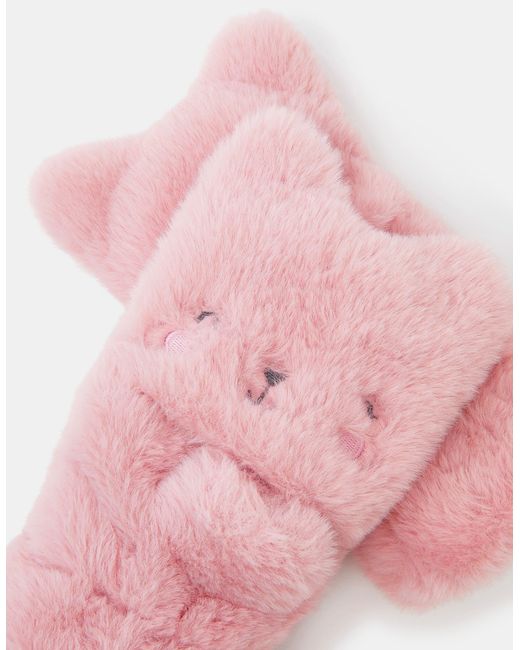 Accessorize Pink Fluffy Cat Mittens