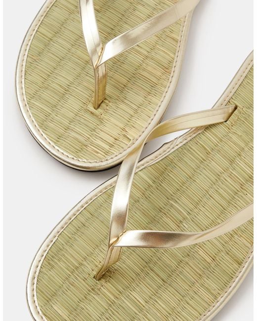 Accessorize Natural Plain Seagrass Flip Flops