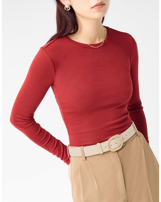 Accessorize Natural Textured Buckle Leather Belt