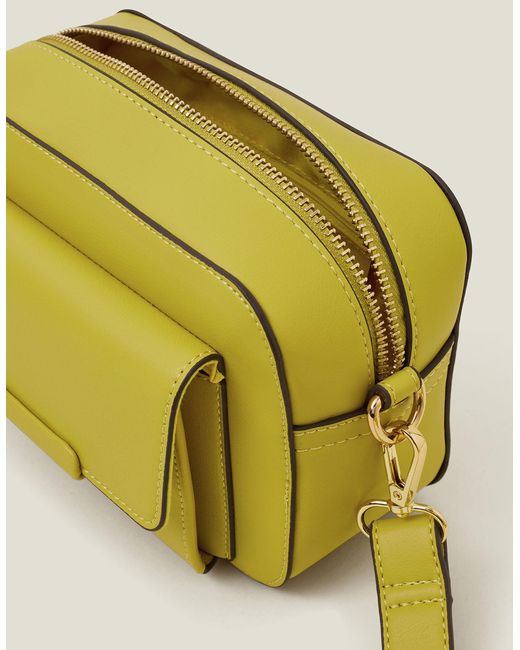 Accessorize Yellow Women's Green Pocket Cross-body Bag