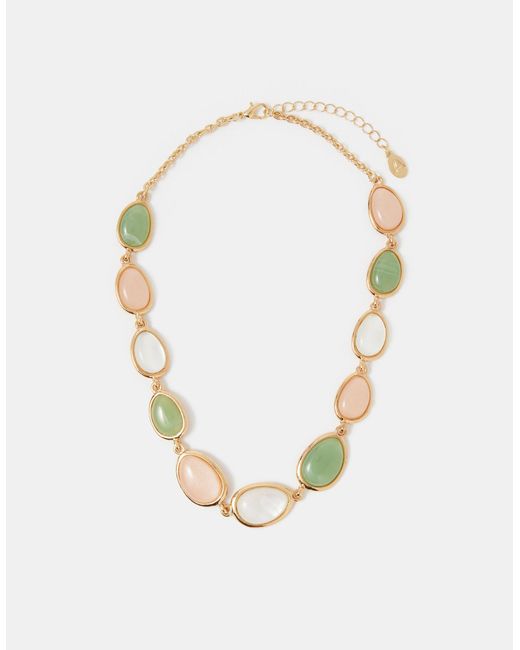 Accessorize Orange Mixed Stone Collar Necklace