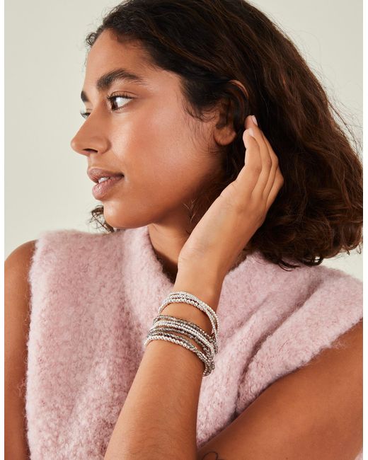 Accessorize Natural 9-Pack Mix Stretch Bracelets