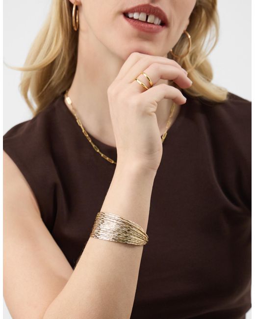 Accessorize Metallic Textured Wide Cuff Bracelet