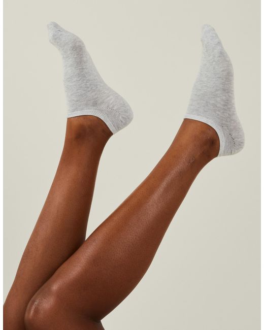 Accessorize Natural Cotton 3-Pack Trainer Socks