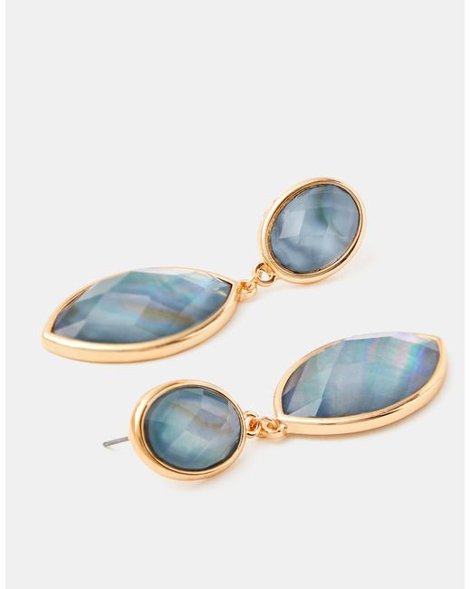 Accessorize Natural Statement Resin Stone Drop Earrings