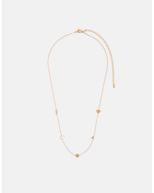 Accessorize White Stainless Steel Initial Charm Necklace