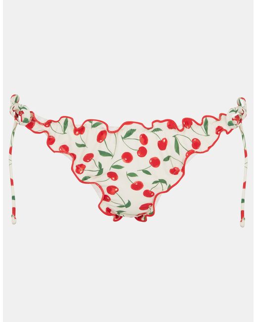 Accessorize Brown Cherry Print Ruffle Bikini Bottoms