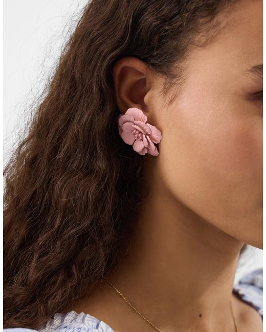 Accessorize Pink Flower Stud Earrings