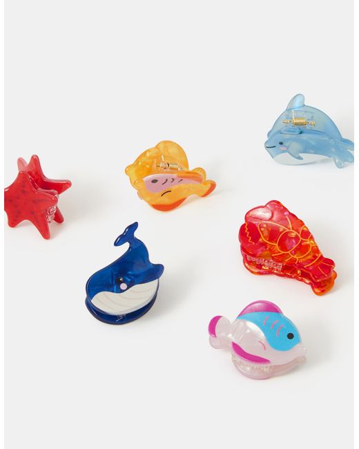 Accessorize White 6-Pack Mini Ocean Friends Claw Clips