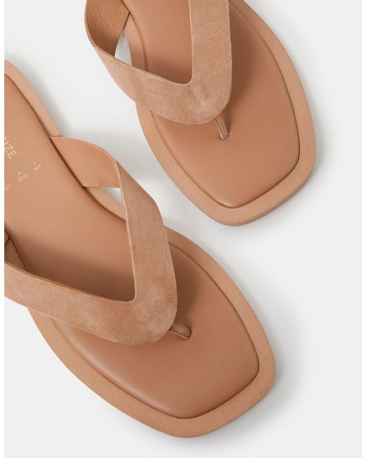 Accessorize Natural Suede Flip Flop Sandals