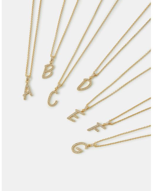 Accessorize White 14Ct-Plated Script Initial Pendant Necklace