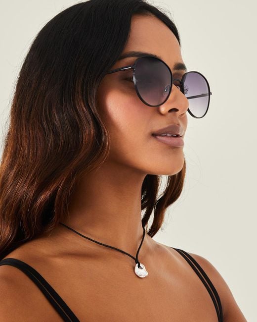 Accessorize Brown Metal Round Sunglasses