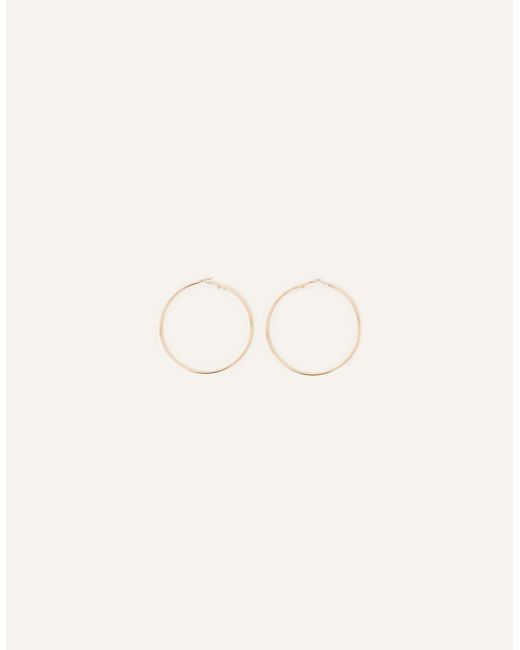 Accessorize Natural Mid-Size Simple Hoops
