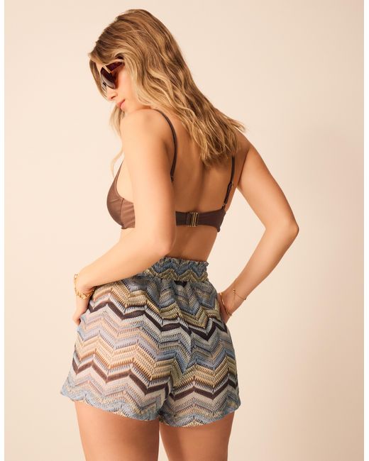Accessorize Natural Crochet Shorts