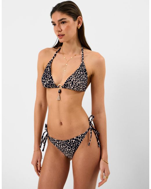 Accessorize Natural Print Tie Side Bikini Bottoms