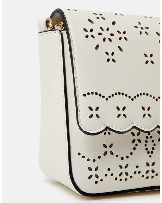 Accessorize White Laser Cut Crossbody Bag