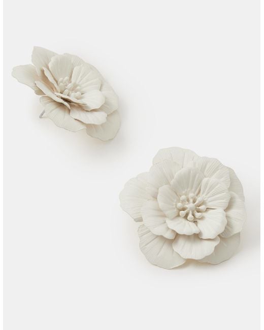Accessorize Metallic Flower Stud Earrings