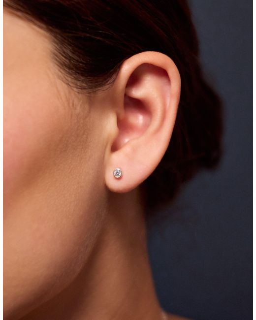 Accessorize White Sterling Cubic Zirconia Flatback Stud