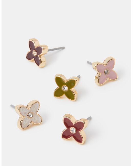 Accessorize White 5-Pack Clover Stud Earrings