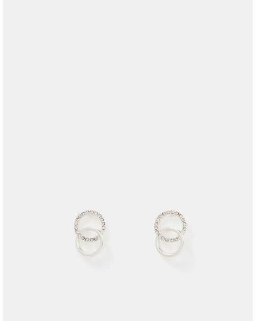 Accessorize White Infinity Pavé Drop Earrings