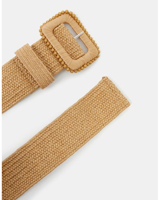 Accessorize Metallic Square Buckle Woven Belt