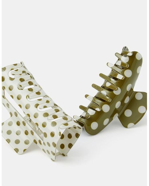 Accessorize Metallic 2-Pack Polka Dot Claw Clips