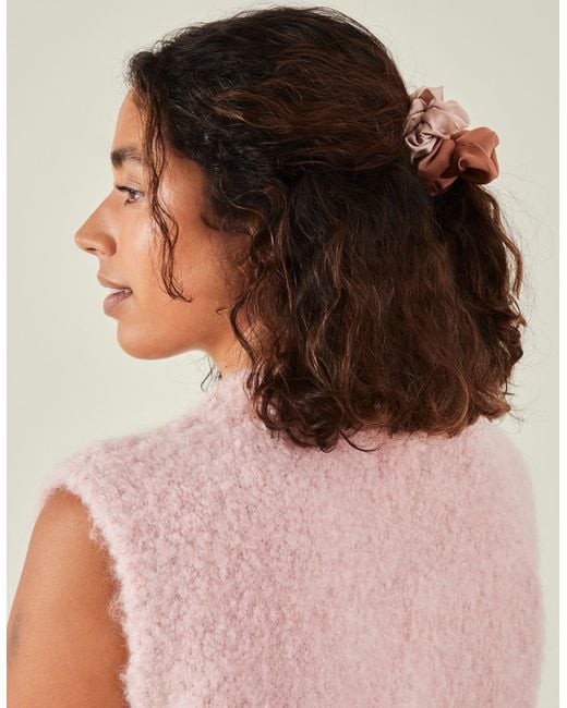 Accessorize Natural And Satin Scrunchie Set