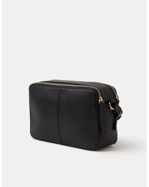 Accessorize Gray Double Zip Leather Camera Bag