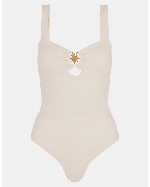 Accessorize White Sun Buckle Shaping Swimsuit