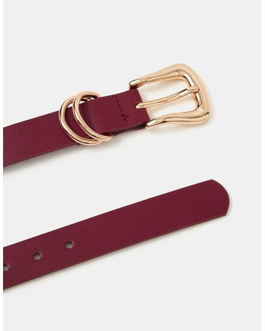 Accessorize Red Square Buckle Belt