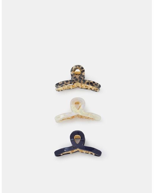 Accessorize Metallic 3-Pack Resin Twist Claw Clips