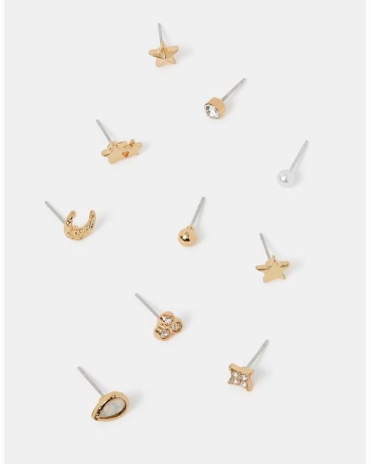 Accessorize White 10-Pack Celestial Stud Earrings