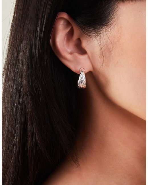 Accessorize Natural Molten Hoop Earrings