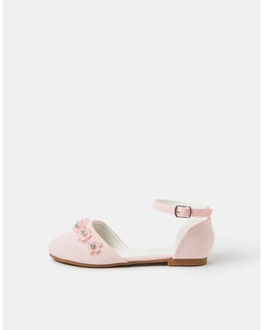 Accessorize Pink Two-Part Gem Flower Ballet Flats