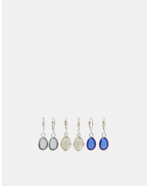 Accessorize Blue 3-Pack Hoop Earrings