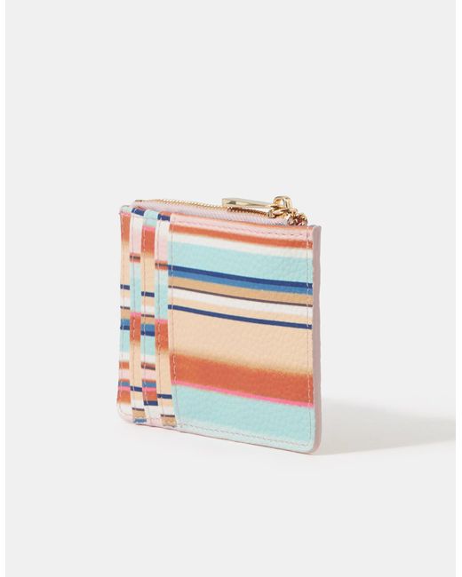 Accessorize White Stripe Card Holder
