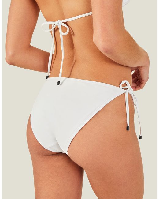 Accessorize Brown Women's Fan Embellished Bikini Bottoms White