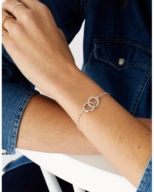 Accessorize Blue Linked Circle Bracelet