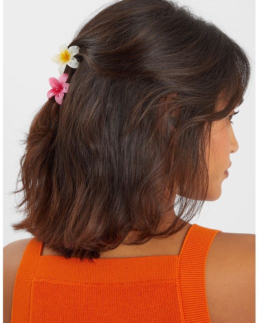 Accessorize White 4-Pack Mini Tropical Flower Claw Clips