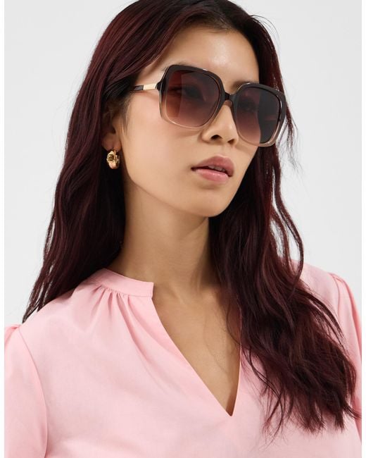 Accessorize Brown Oversized Square Sunglasses