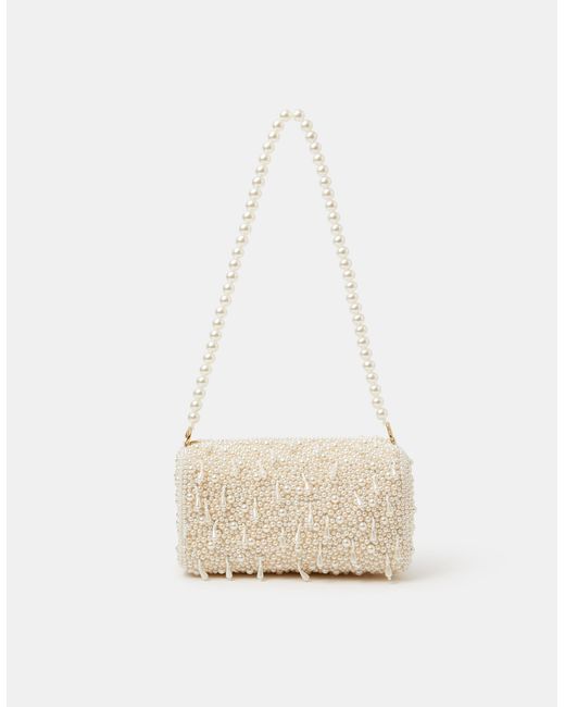 Accessorize Natural Drop Bead Shoulder Bag
